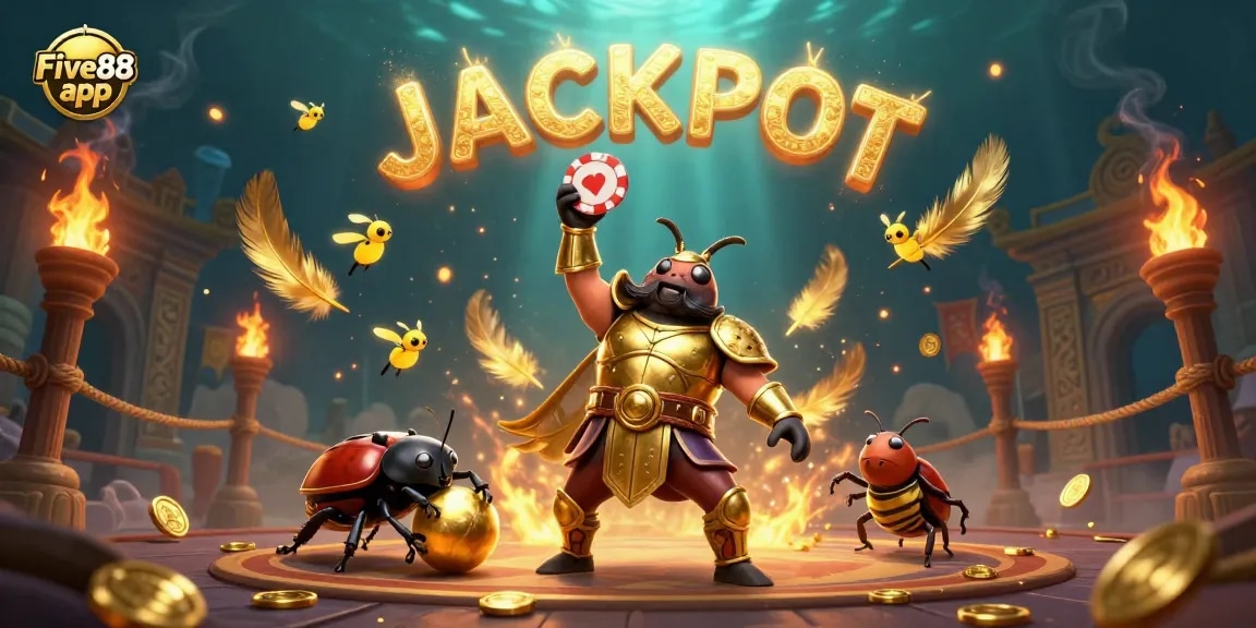 Experience the excitement of the Five88 app with a winning perspective featuring cartoon characters and jackpot themes.
