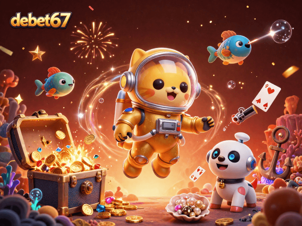 Experience thrilling gaming with debet67 in an exciting cosmic casino scene.