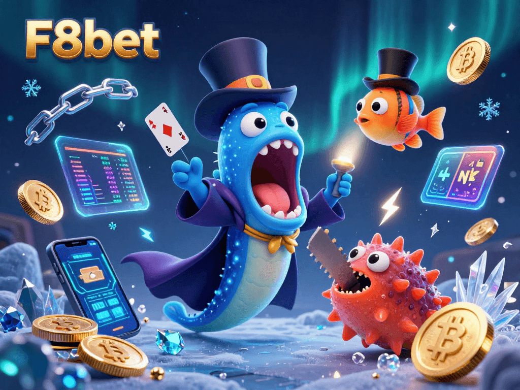 F8bet offers an engaging magic gambling experience with unique characters and vibrant casino elements.