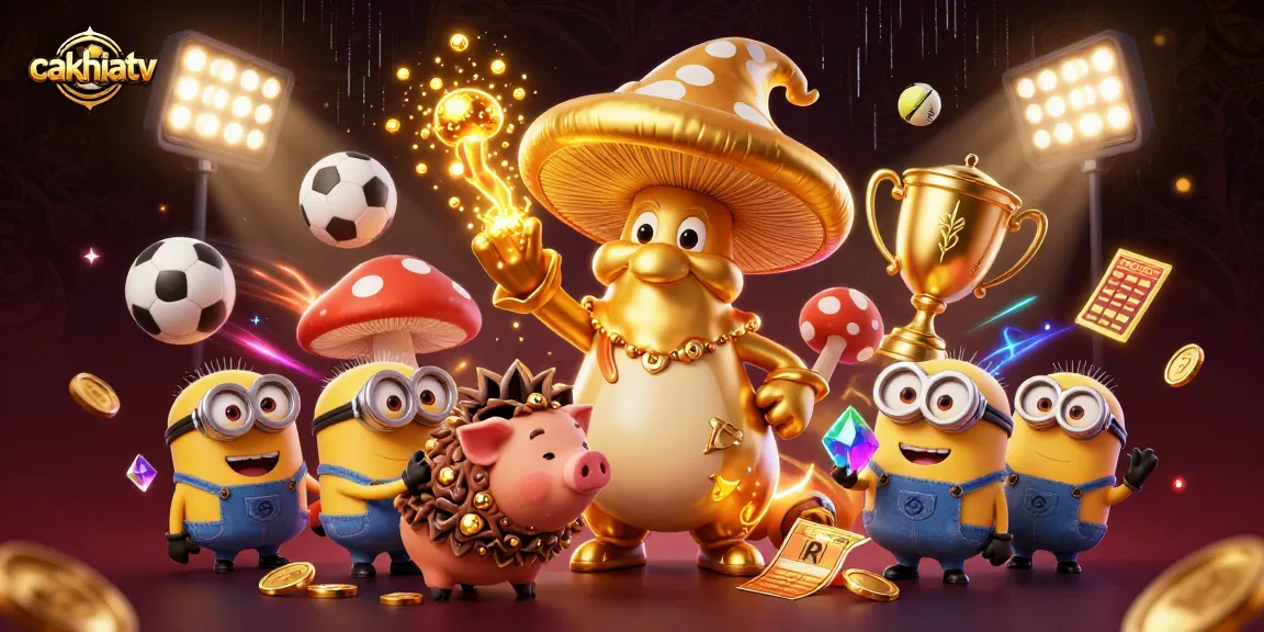 Experience cakhiatv's thrilling sports betting magic with vibrant characters and dynamic elements!