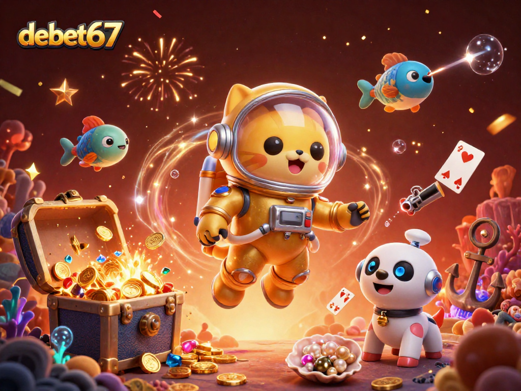 Experience thrilling gaming with debet67 in an exciting cosmic casino scene.