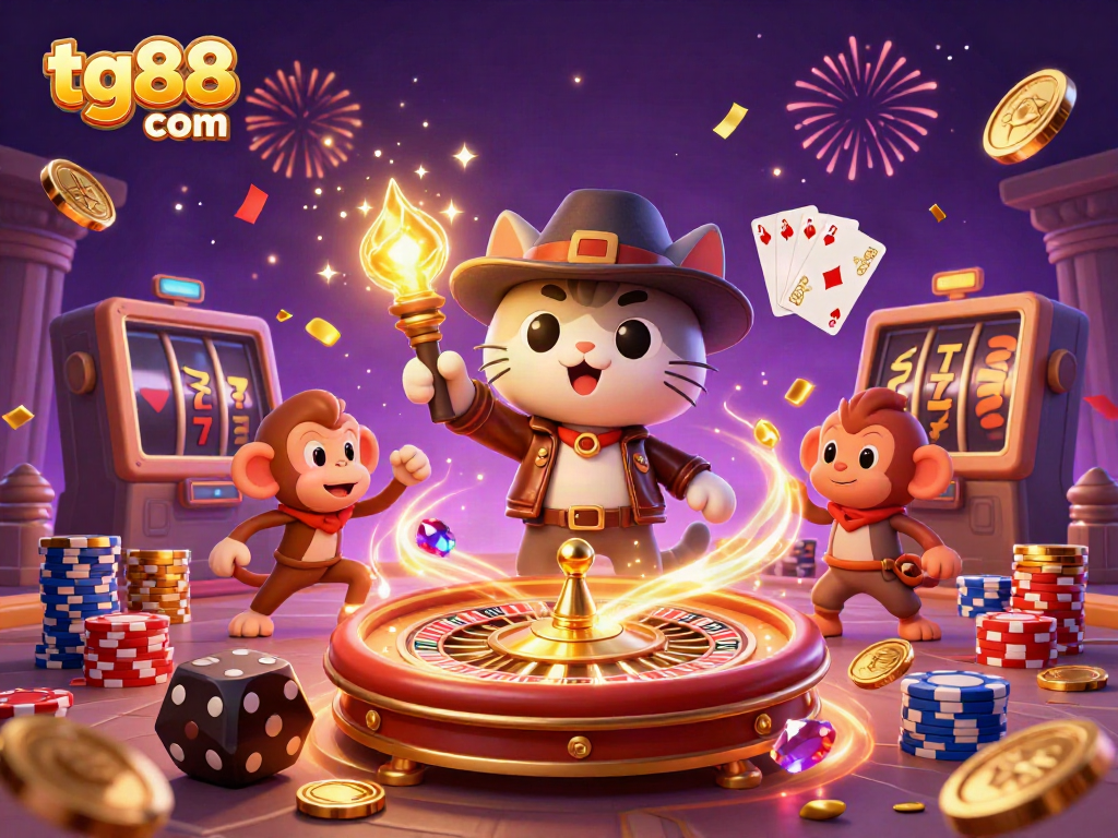 Experience thrilling gaming at tg88 com with our animated 3D explorers uncovering casino treasures.