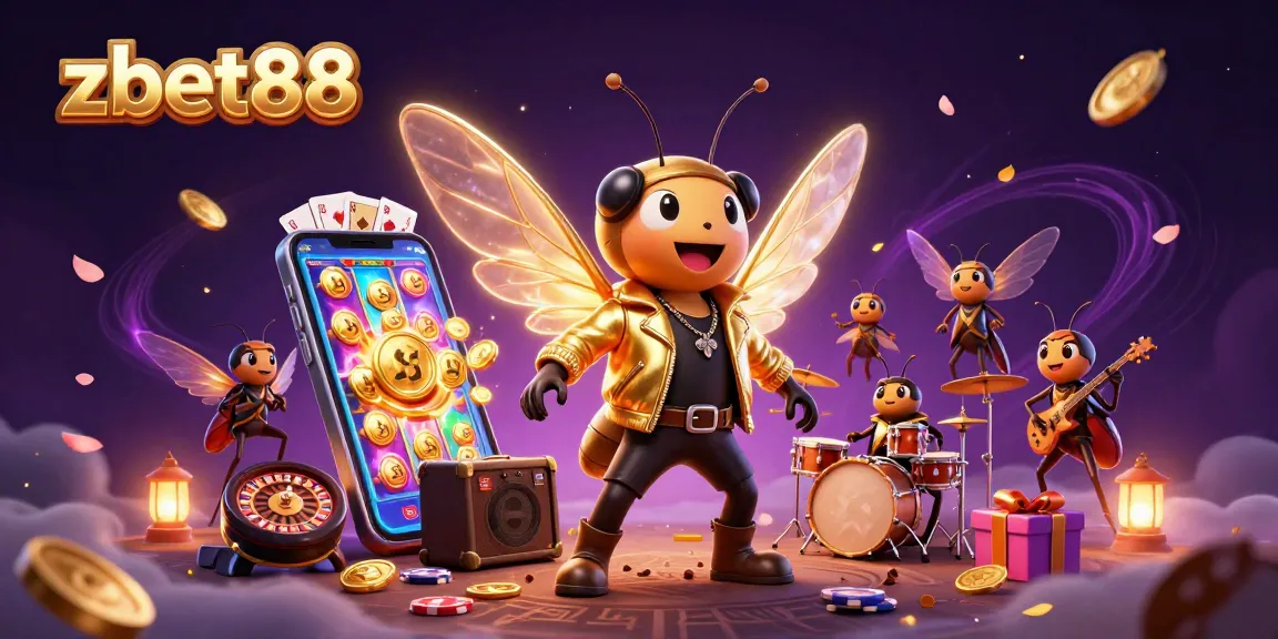 Experience zbet88's vibrant casino spirit with animated characters and dynamic gaming elements