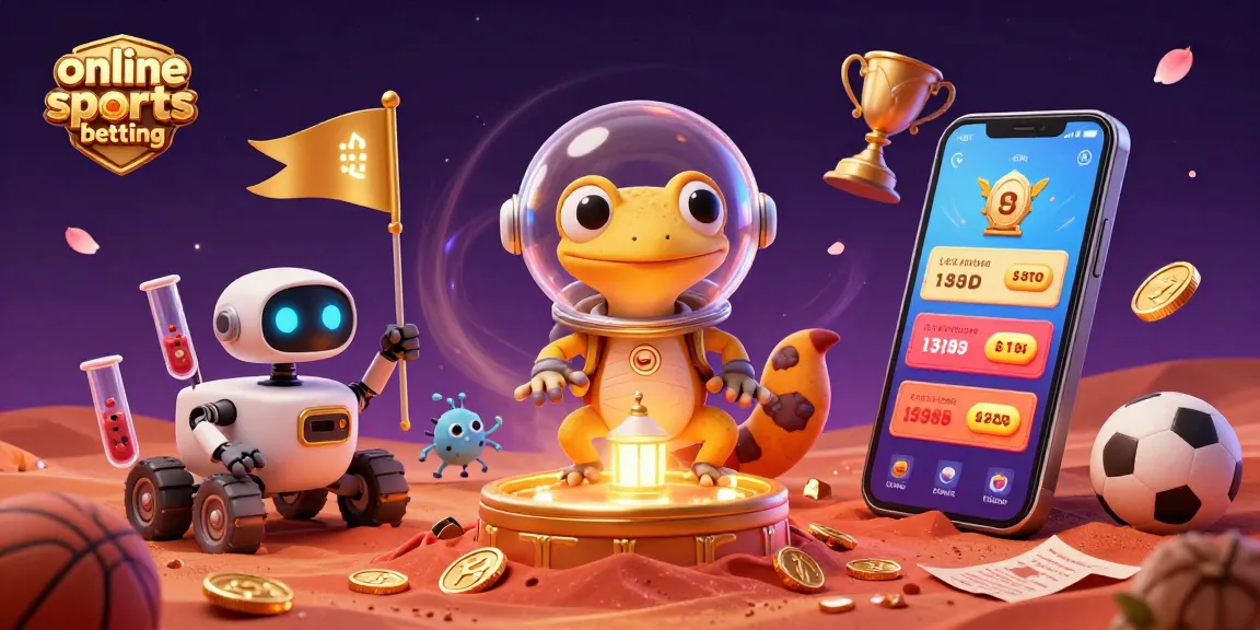 Experience online sports betting excitement through a whimsical Martian gecko's casino adventure.