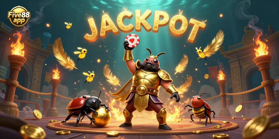 Experience the excitement of the Five88 app with a winning perspective featuring cartoon characters and jackpot themes.
