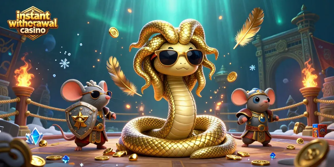 Experience the thrill at an instant withdrawal casino with dynamic characters and vibrant casino elements.