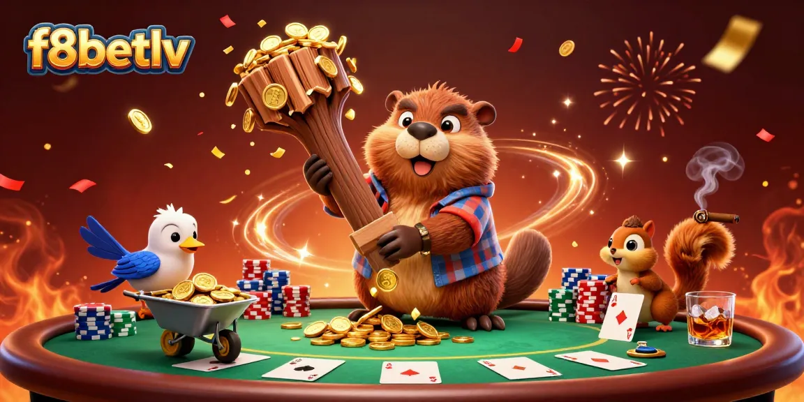 Experience high-stakes fun with F8BETLV's exciting cartoon casino scene featuring lively characters and vibrant gaming elements.