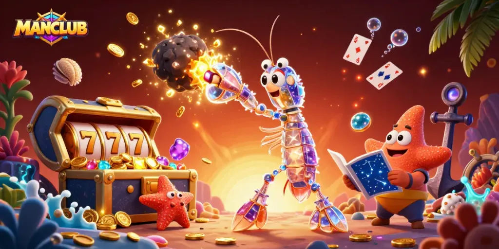 Experience MANCLUB's exciting slot casino action with a galactic samurai and vibrant visuals.
