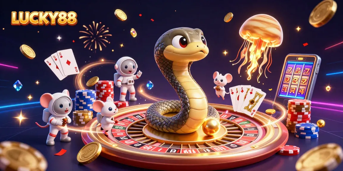 Place your bets on LUCKY88 as the cosmic dealer unveils rich casino elements.