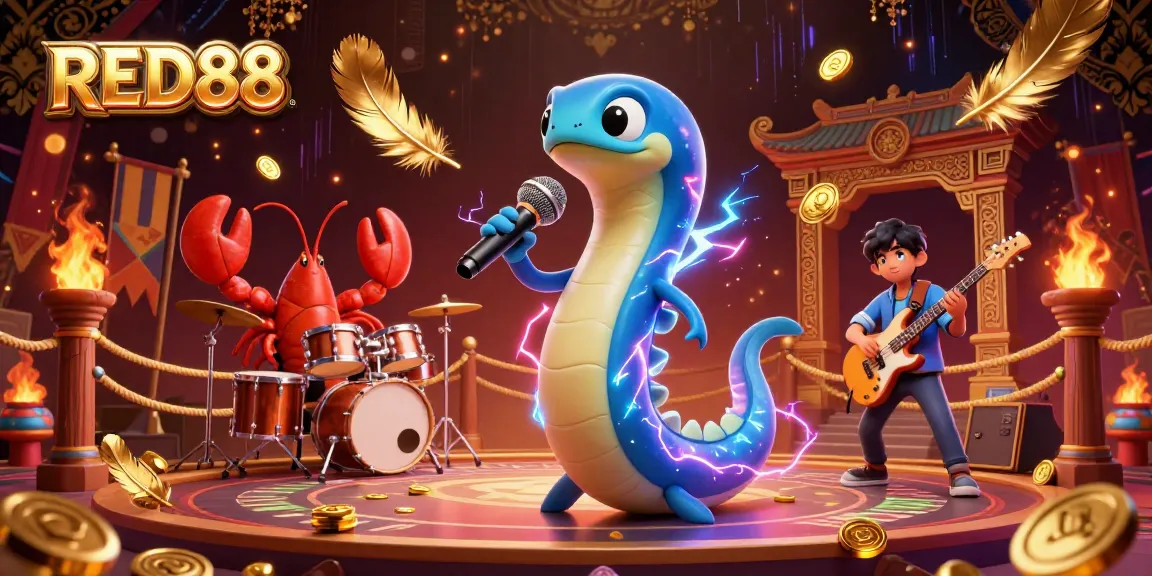 Engage with RED88's underwater casino scene featuring vibrant characters and dynamic gambling elements.