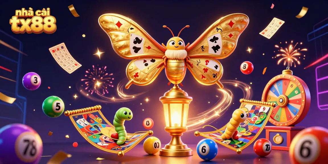 Experience the excitement of nhà cái tx88 with a vibrant scene of lottery balls and dynamic casino elements.
